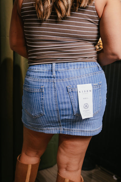 Risen True Blue Denim Skort