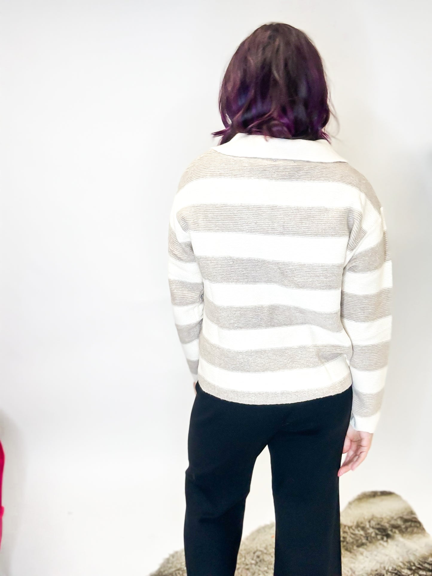 Oat Stripe Sweater final sale