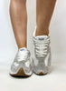 Corky's White with Clear Rhinestones No Prob Sneakers