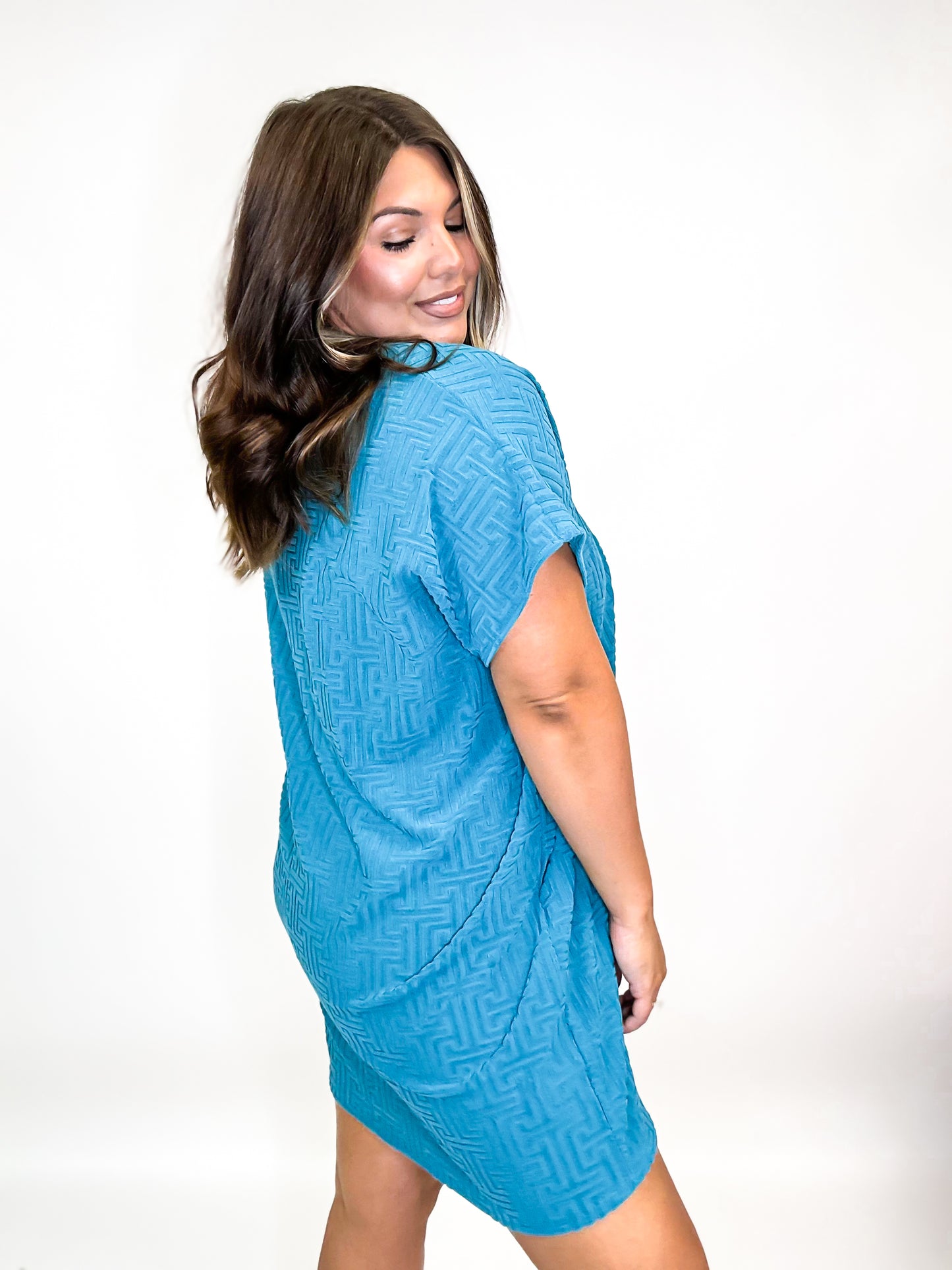 Ocean Blue Dress - Reg/Curvy- FINAL SALE