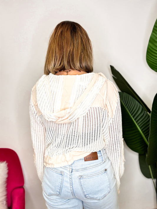 Open Knit Conversation in Cream Multi