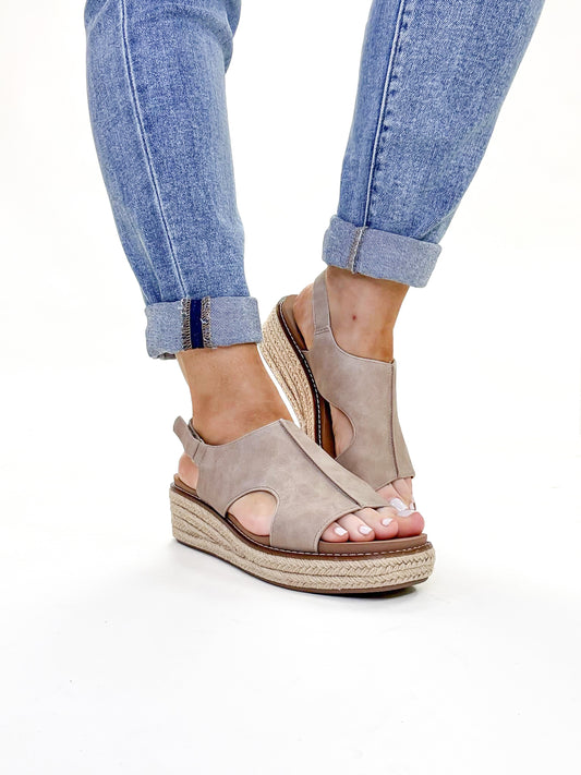 Presale: Corky's Taupe Ready or Not Wedges