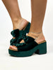 Corky's Evergreen Velvet Put A Bow On It Heels