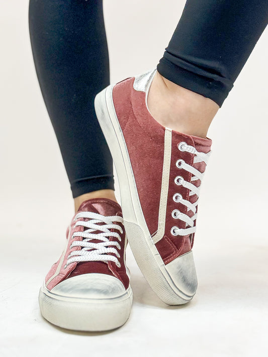 Corky's Blush Velvet Big Dipper Sneakers FINAL SALE