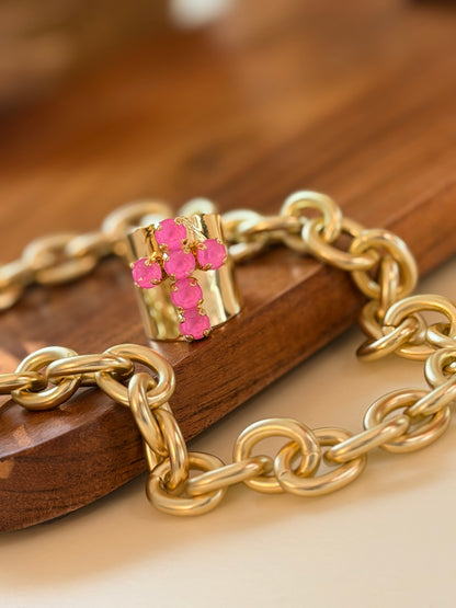 Cross Ring In Bubblegum