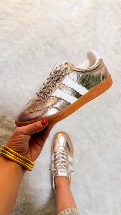 Corky's Gold Metallic Heads Up Sneakers