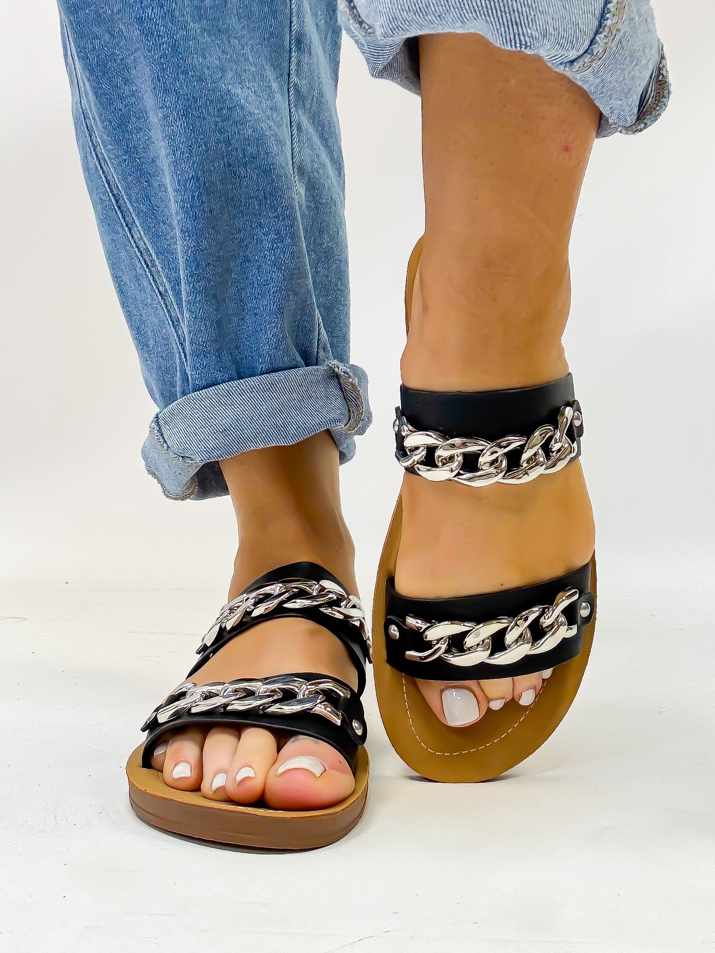 Corky's Black Seeing Double Sandals