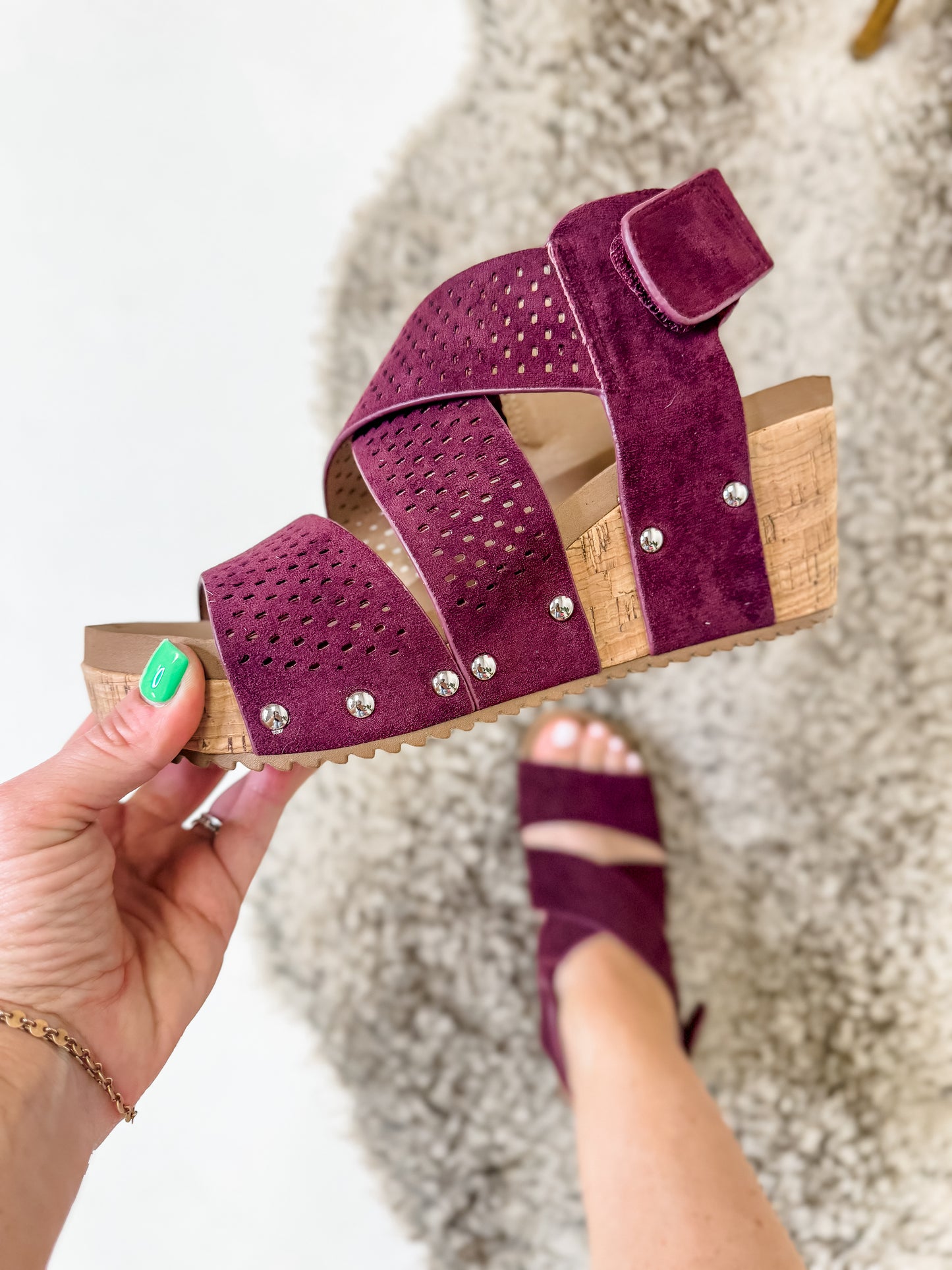 Corky's Wine Faux Suede Guilty Pleasure Sandals