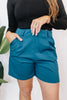 Chic & Comfy Belt Loop Shorts in Teal - Reg & Curvy