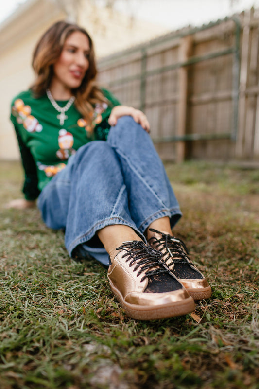 Midnight Rosé Custom Sneakers with Rhinestone Laces