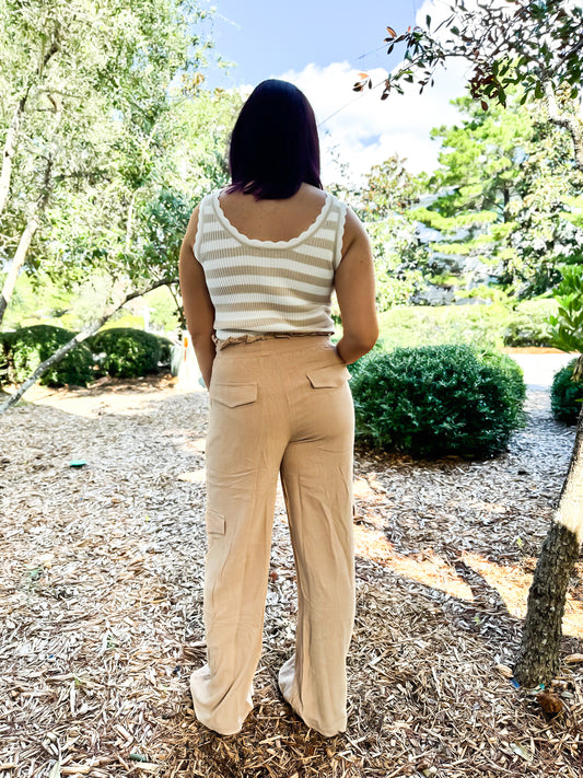 Presale:  Urban Cargo Pants in Beige - Reg/Curvy