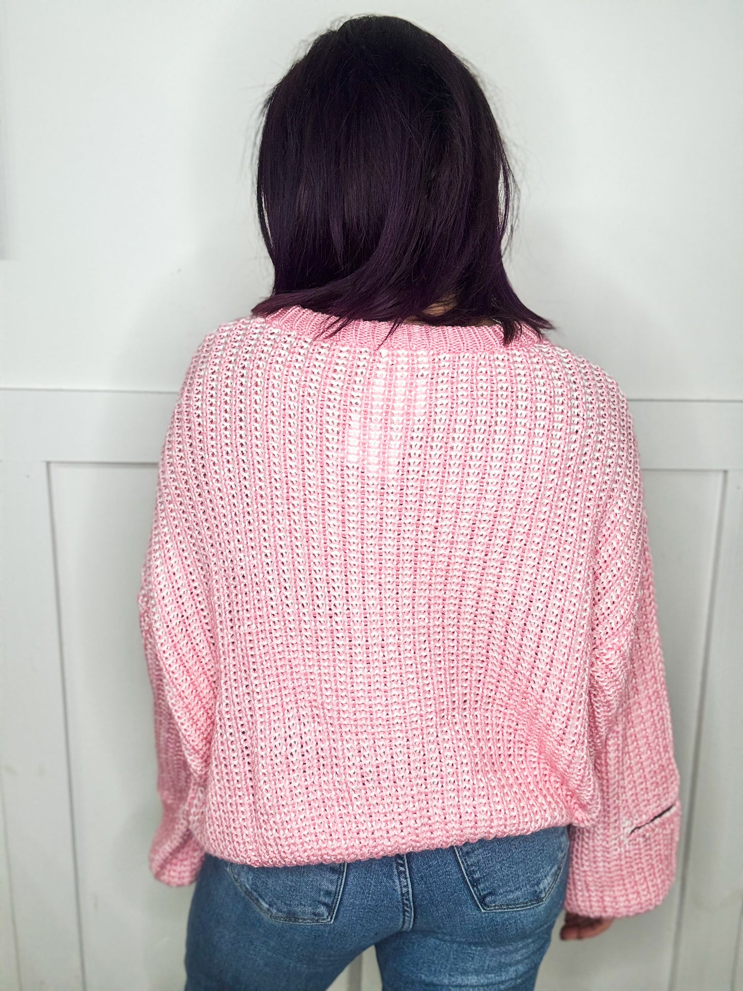 Candy Pink Heart Sweater