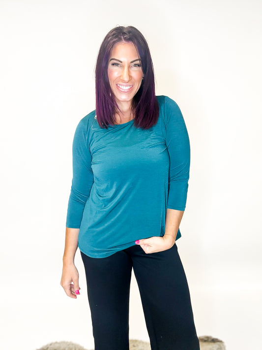 Simple Charm Top in Dark Teal