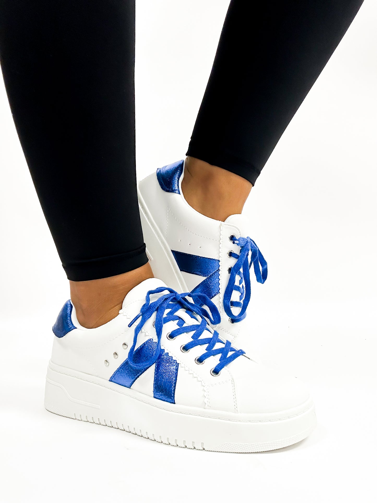 Corky's Electric Blue Crinkle Metallic Tailgate Sneakers