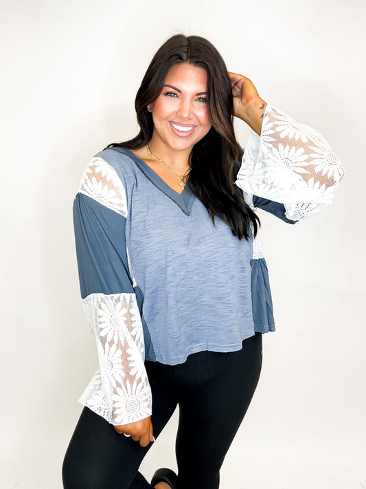 Flare Charm Top in Indigo