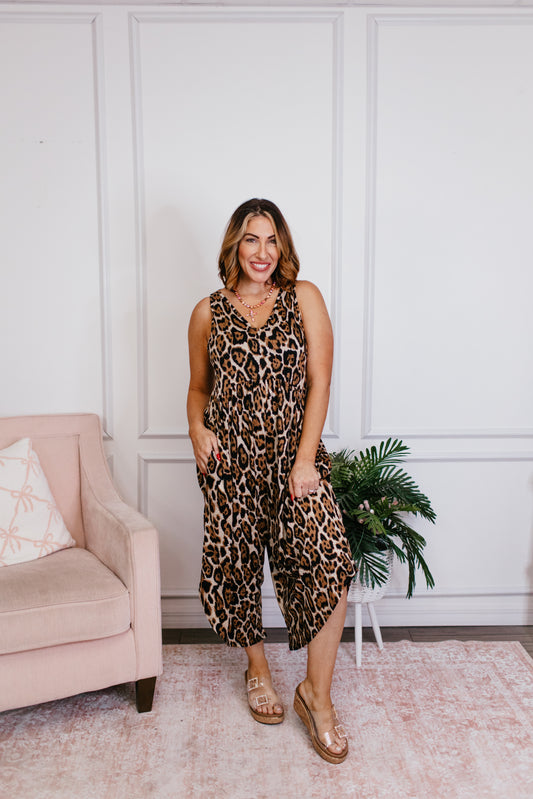 Phierce Fashions Jumpsuit in Leopard - Reg/Curvy