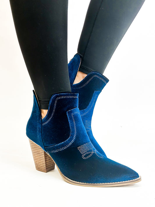 Corky's Teal Velvet Smoke Show Boots