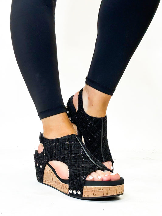 Black Friday Deal: Corky's Black Tweed Carley Sandals