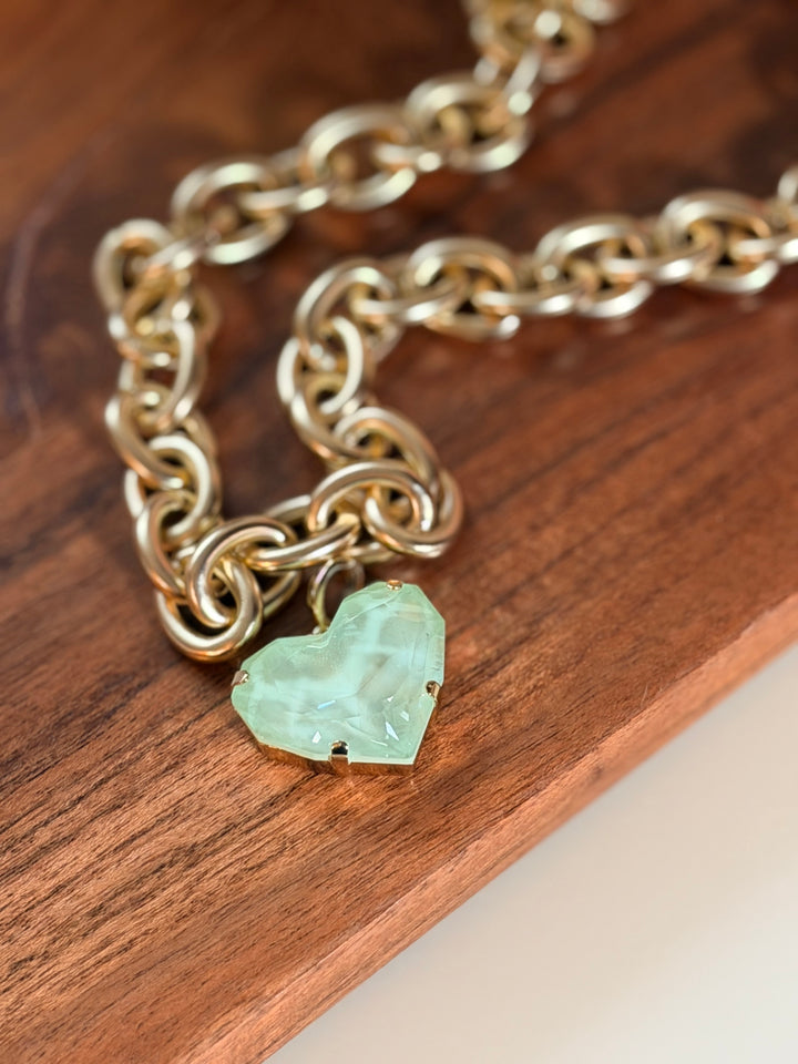 Love Struck Heart Charm In Mint