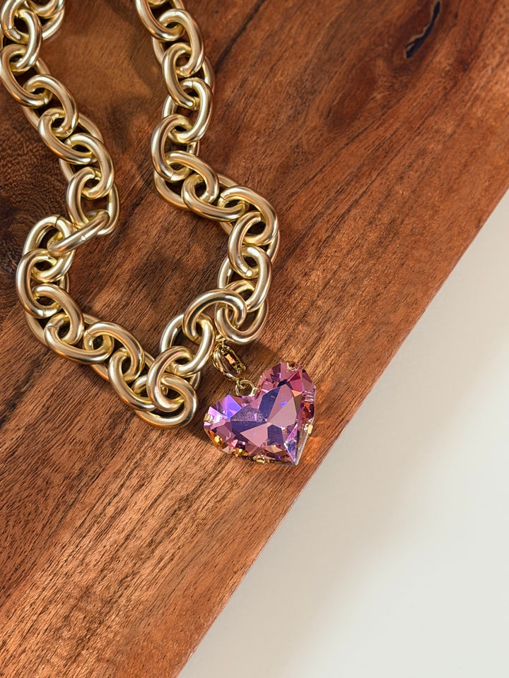 Love Struck Heart Charm In Blush