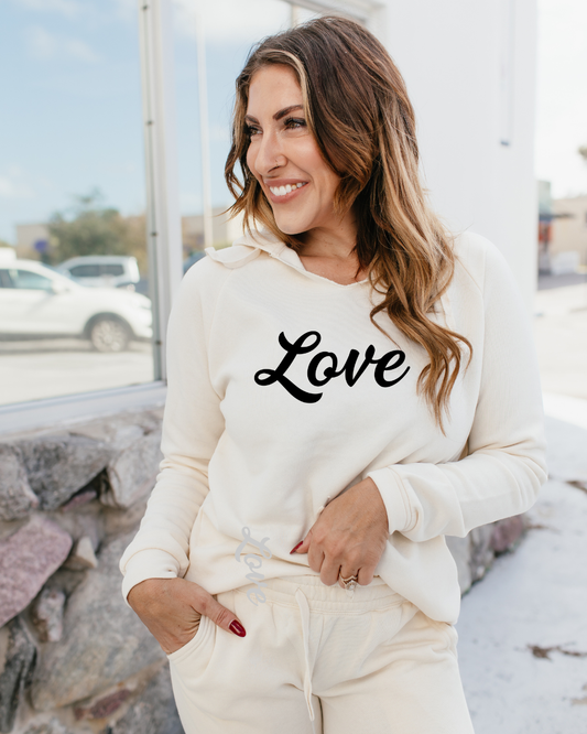 Love Graphic Hoodie In Cream - FINAL SALE