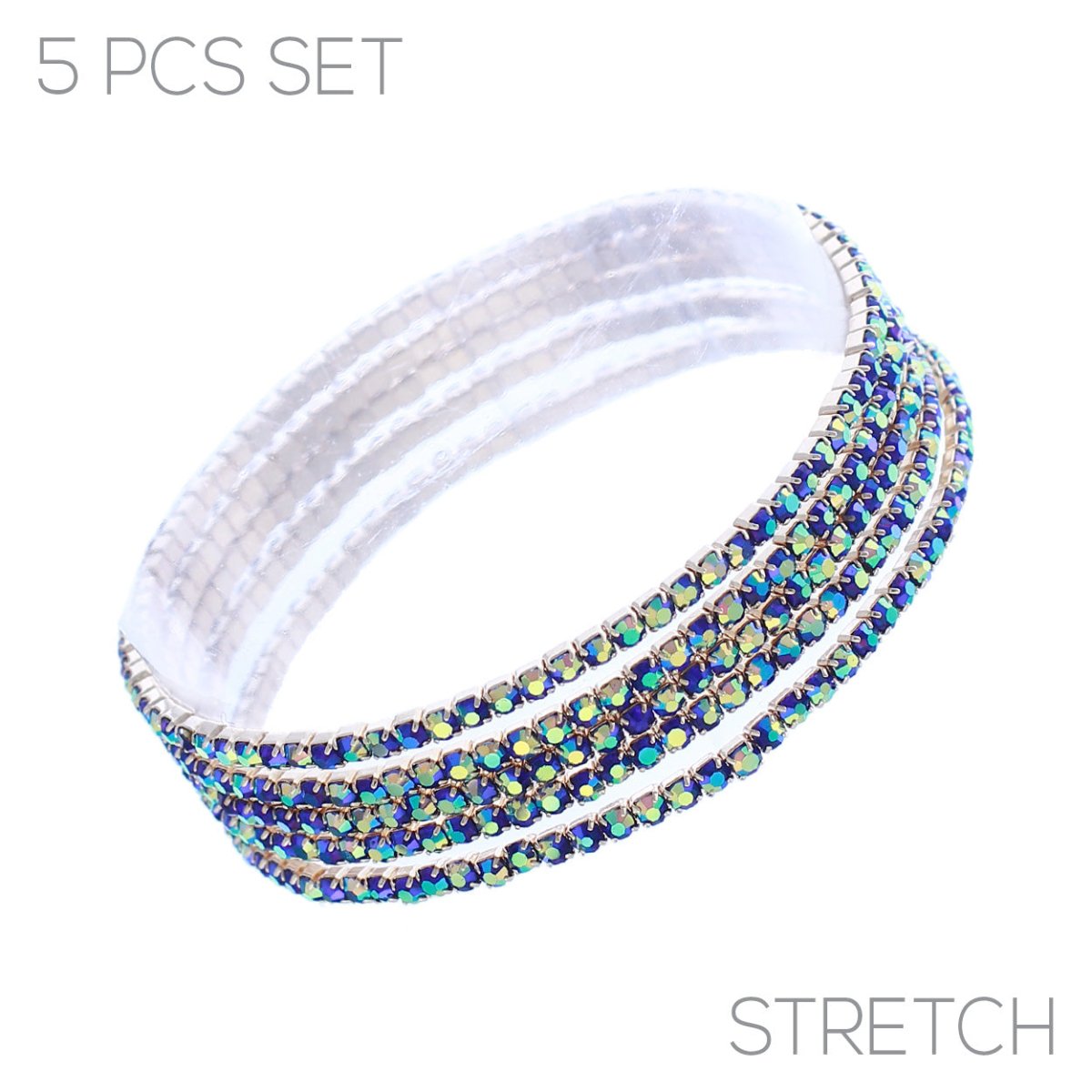 5 Strand Elastic Stretch Bracelets In Sapphire Gold - Macoma Boutique315 Jewelry
