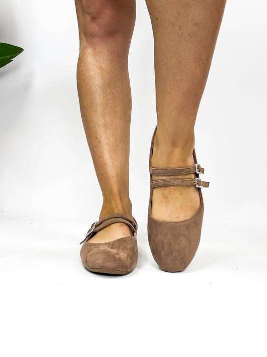 Corky's Walnut Faux Suede Own It Flats