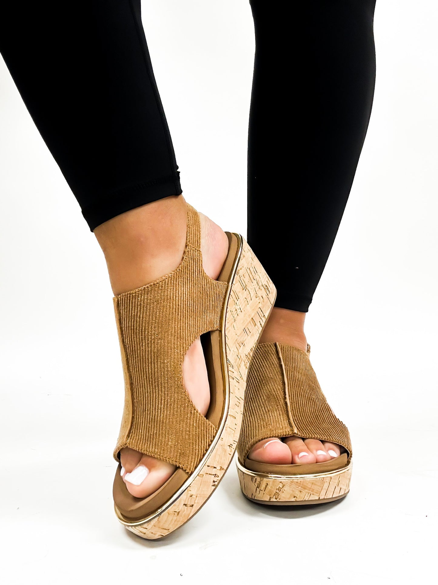 Corky's Chestnut Corduroy Carley Wedges