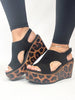 Corky's Black Faux Suede Freddie Wedges