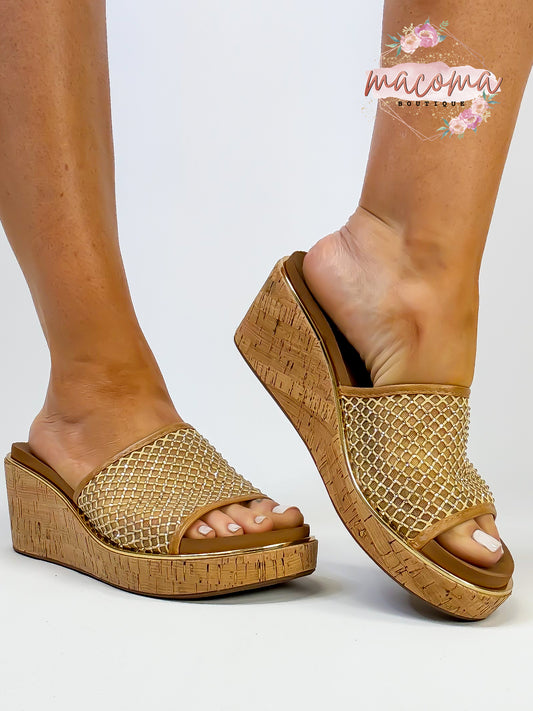 Corky's Caramel Let's Mesh Around Sandals