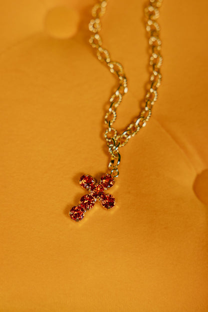Mini Cross Charms in Grapefruit