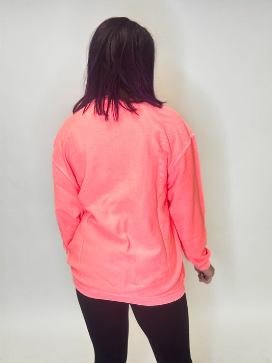 Sweat-shirt à cordon corail