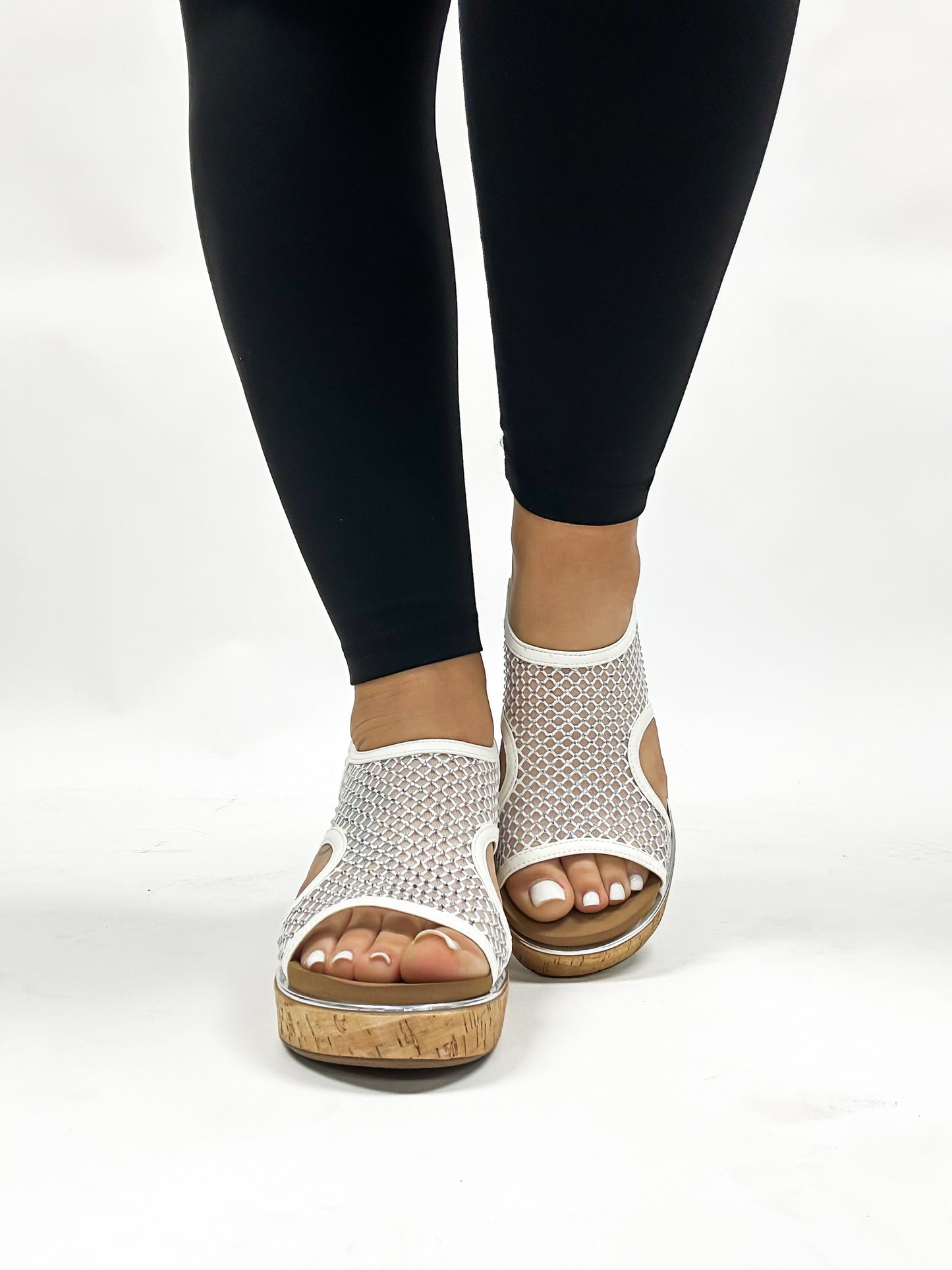 Corky's White Mesh Carley Sandals