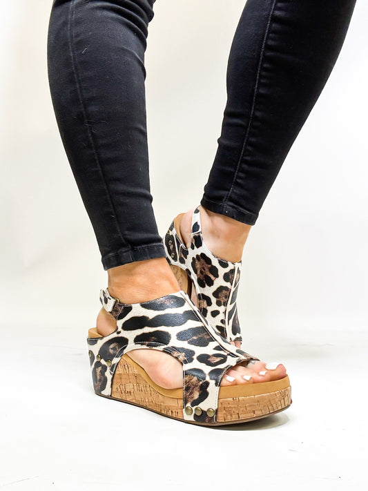 Corky's Gold Leopard Carley Sandals