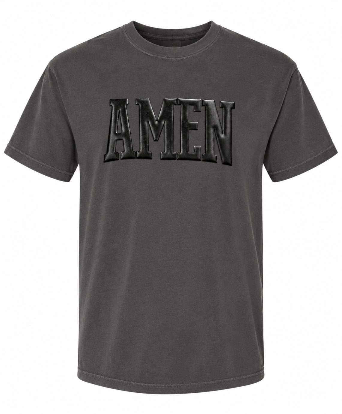 Black Metallic Amen Graphic Tee - FINAL SALE