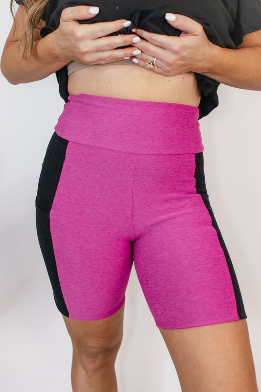 Staple Piece Biker Shorts In Fuchsia Flirt - Reg & Curvy