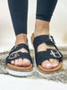 Corky's Black Shimmer Dash Sandals