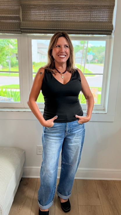 Second Skin Tank In Black
