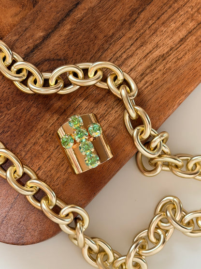 Cross Ring In Green Apple