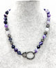 Presale: Gunmetal Stone Front Clasp Necklace