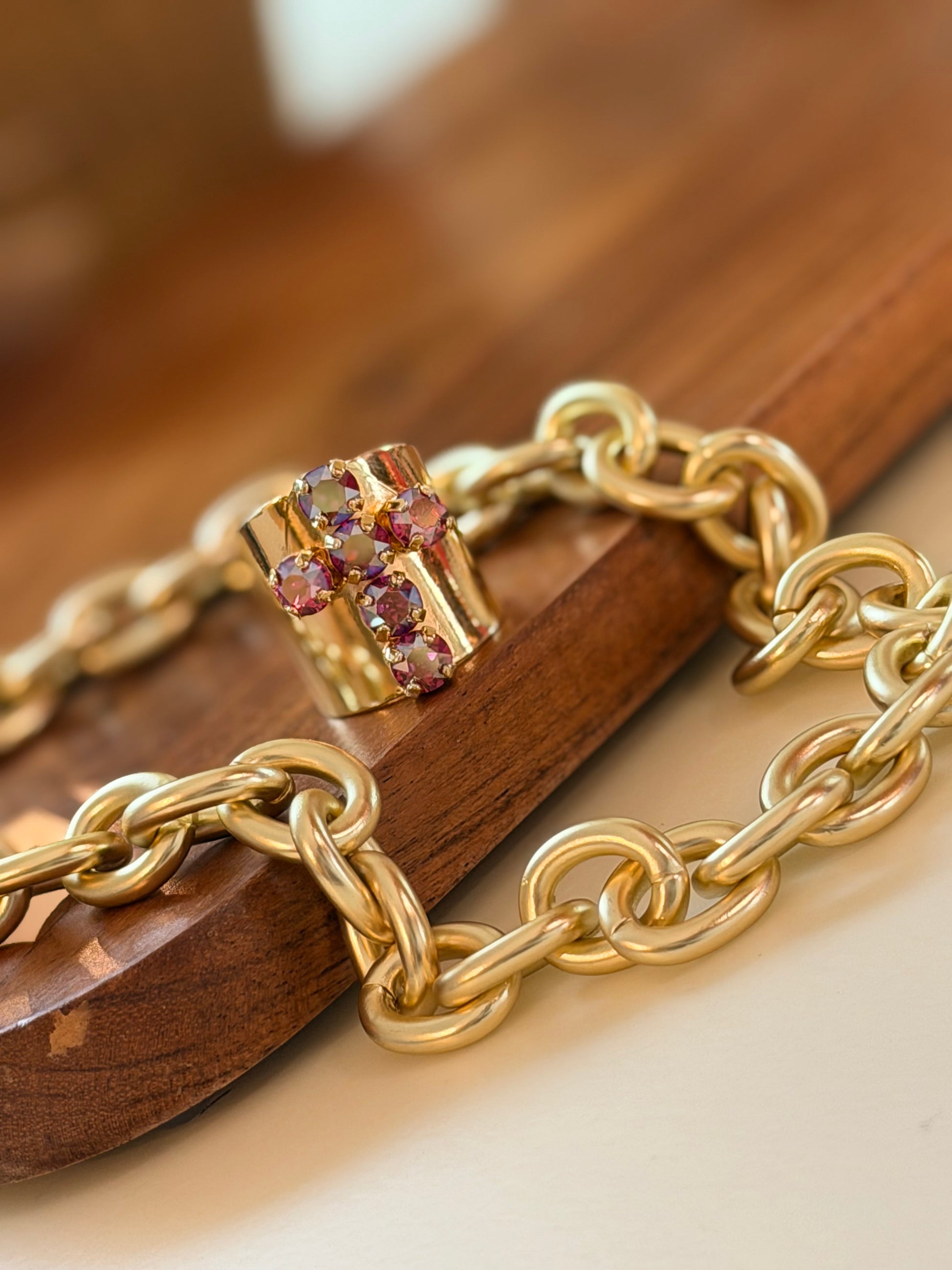 Cross Ring In Fuchsia