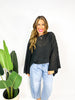 Free Spirit Bell Sleeve Top in Black - Reg/Curvy