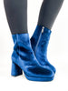 Bottes anti-limaces en velours bleu sarcelle de Corky