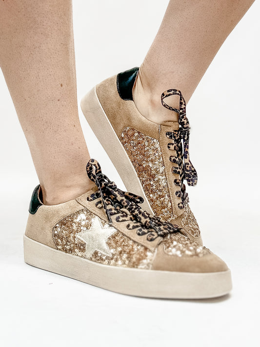 Corky's Gold Sequins Another Round Sneakers