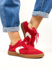 Corky's Red Faux Suede Spoiler Alert Sneakers