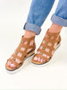 Corky's Cognac Caged Animal Sandals