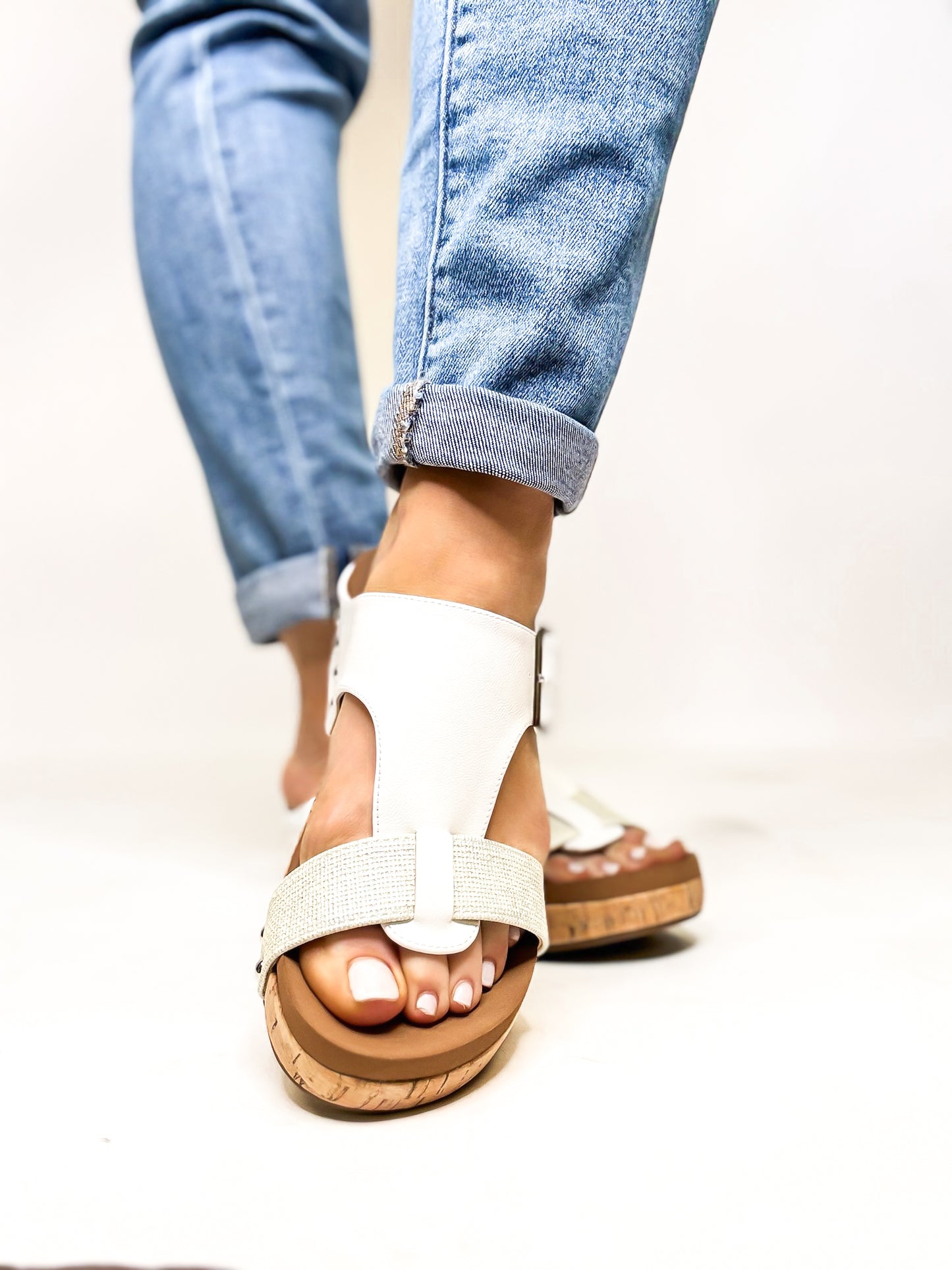 Corky's White Silver Combo Top Secret Wedges