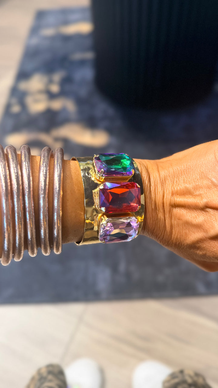 Uptown Glam Cuff Bracelet in Enchanted Garden