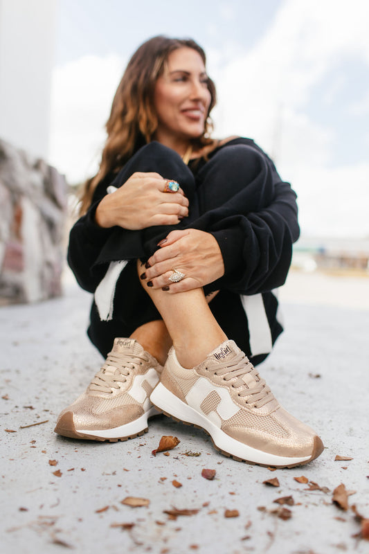 Corky's Gold Cracked Metallic No Prob Sneakers