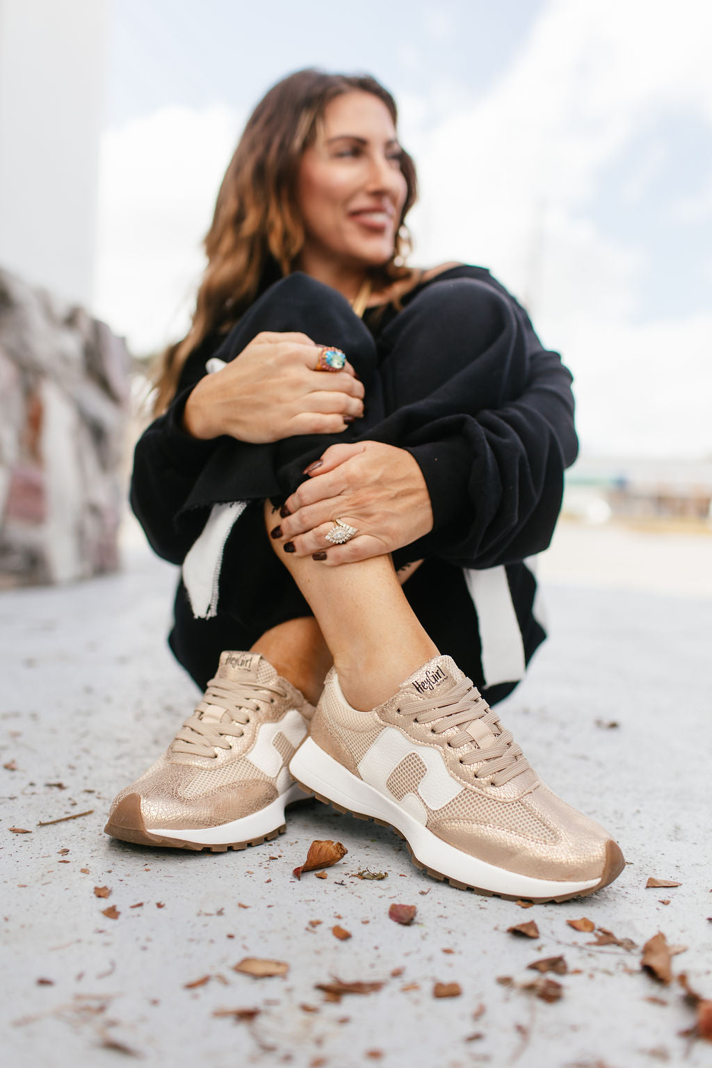 Corky's Gold Cracked Metallic No Prob Sneakers